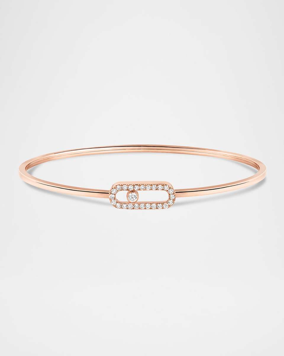 MOVE UNO 18K PINK GOLD FLEX DIAMOND PAVE BRACELET